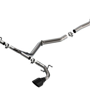 Borla Exhaust System Kit, Atak ® Series Cat Back System, T-304 Stainless Steel, With Muffler, 2-1/2 Inch Pipe Diameter – 140910BC