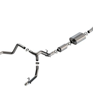 Borla Exhaust System Kit, S-Type Cat Back System, T-304 Stainless Steel, With Muffler, 3-1/2 Inch Diameter to 2-3/4 Inch Pipe Diameter – 140914
