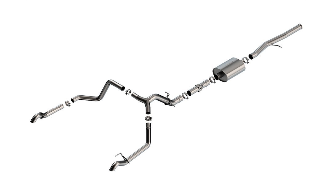 Borla Exhaust System Kit, Atak ® Series Cat Back System, T-304 Stainless Steel, With Muffler, 3-1/2 Inch Diameter to 2-3/4 Inch Pipe Diameter – 140915