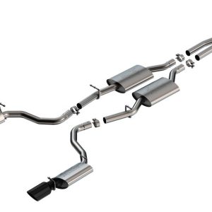 Borla Exhaust System Kit, Atak ® Series Cat Back System, T-304 Stainless Steel, With Mufflers, 2-1/4 Inch Pipe Diameter – 140918BC