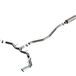 Borla Exhaust System Kit, S-Type Cat Back System, T-304 Stainless Steel, With Muffler, 2-1/2 Inch Pipe Diameter, Single Exhaust Dual Exit – 140922