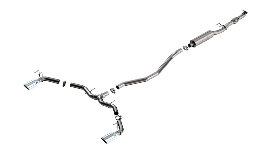 Borla Exhaust System Kit, S-Type Cat Back System, T-304 Stainless Steel, With Muffler, 2-1/2 Inch Pipe Diameter, Single Exhaust Dual Exit – 140922