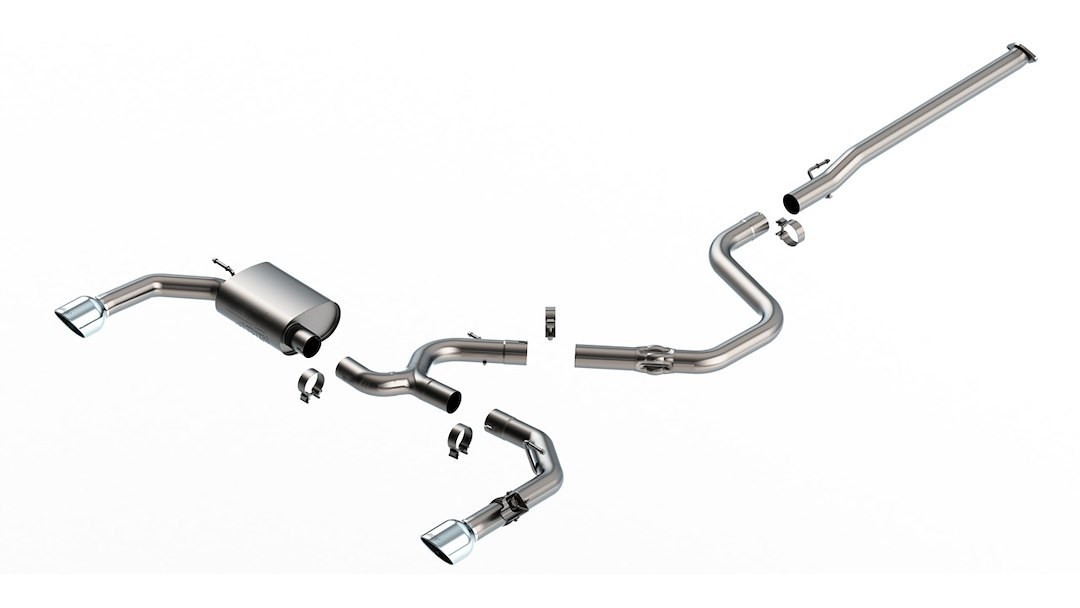 Borla Exhaust System Kit, Atak ® Series Cat Back System, T-304 Stainless Steel, With Muffler, 3 Inch Pipe Diameter, Single Exhaust Dual Exit – 140925