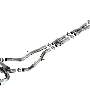 Borla Exhaust System Kit, S-Type Cat Back System, T-304 Stainless Steel, With Muffler, 2-1/2 Inch Pipe Diameter, Dual Exhaust Dual Exit – 140929