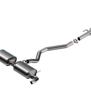 Borla Exhaust System Kit, S-Type Cat Back System, T-304 Stainless Steel, With Mufflers, 2-3/4 Inch to 2-1/4 Inch Pipe Diameter – 140933