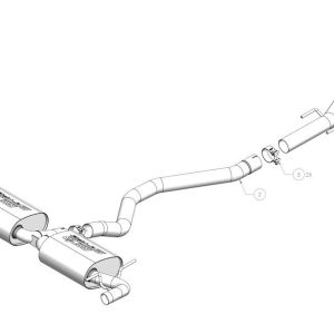 Borla Exhaust System Kit, S-Type Cat Back System, T-304 Stainless Steel, With Mufflers, 2-3/4 Inch to 2-1/4 Inch Pipe Diameter – 140933