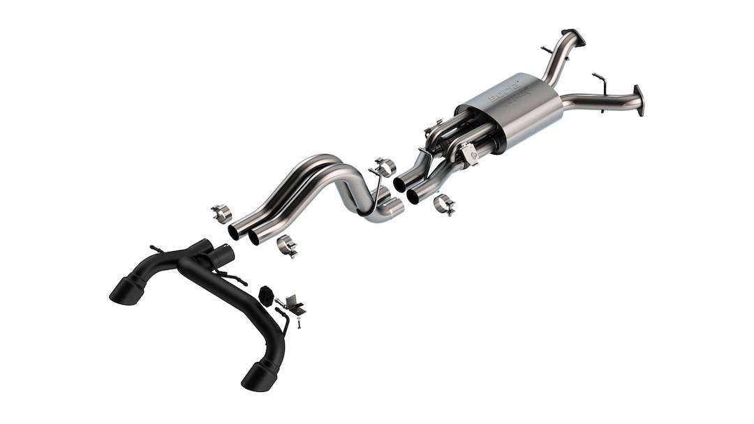 Borla Exhaust System Kit, Atak ® Series Cat Back System, T-304 Stainless Steel, With Muffler, 2-3/4 Inch Pipe Diameter – 140934CB