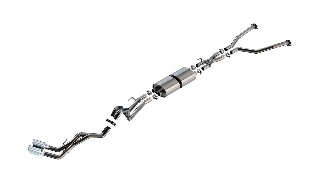 Borla Exhaust System Kit, S-Type Cat Back System, T-304 Stainless Steel, With Muffler, 2-1/2 Inch Pipe Diameter, Dual Exhaust Dual Exit – 140939