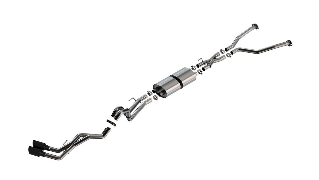 Borla Exhaust System Kit, S-Type Cat Back System, T-304 Stainless Steel, With Muffler, 2-1/2 Inch Pipe Diameter, Dual Exhaust Dual Exit – 140939BC