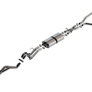 Borla Exhaust System Kit, Atak ® Series Cat Back System, T-304 Stainless Steel, With Muffler, 2-1/2 Inch Pipe Diameter – 140940BC