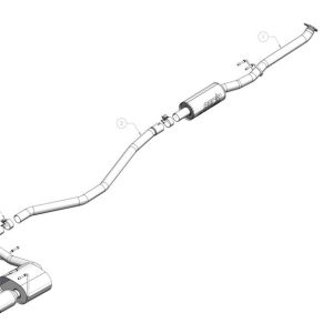 Borla Exhaust System Kit, S-Type Cat Back System, T-304 Stainless Steel, With Muffler, 2-1/4 Inch Pipe Diameter, Single Exhaust Single Exit – 140941