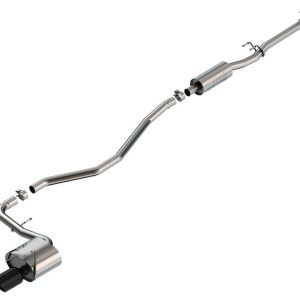 Borla Exhaust System Kit, S-Type Cat Back System, T-304 Stainless Steel, With Muffler, 2-1/4 Inch Pipe Diameter, Single Exhaust Single Exit – 140941BC