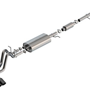 Borla Exhaust System Kit, S-Type Cat-Back System, T-304 Stainless Steel, With Muffler, 3 Inch to 2-1/4 Inch Pipe Diameter – 140943BC