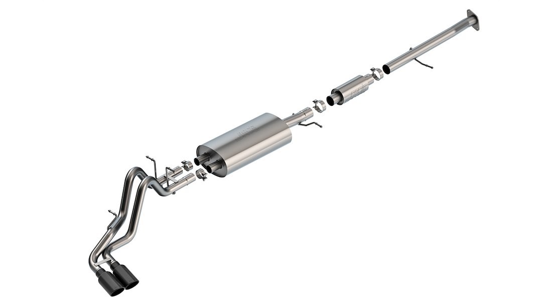 Borla Exhaust System Kit, S-Type Cat-Back System, T-304 Stainless Steel, With Muffler, 3 Inch to 2-1/4 Inch Pipe Diameter – 140943BC