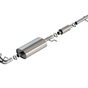 Borla Exhaust System Kit, S-Type Cat-Back System, T-304 Stainless Steel, With Muffler, 3 Inch Pipe Diameter, Single Exhaust with Single Exit – 140944
