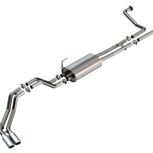 Borla Exhaust System Kit, S-Type Cat-Back System, T-304 Stainless Steel, With Muffler, 2-1/4 Inch Pipe Diameter, Dual Exhaust with Dual Exit – 140946
