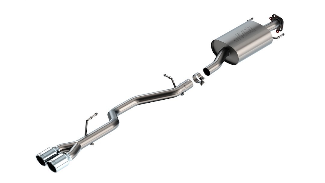 Borla Exhaust System Kit, S-Type Cat Back System, T-304 Stainless Steel, With Muffler, 2-1/4 Inch Pipe Diameter – 140947