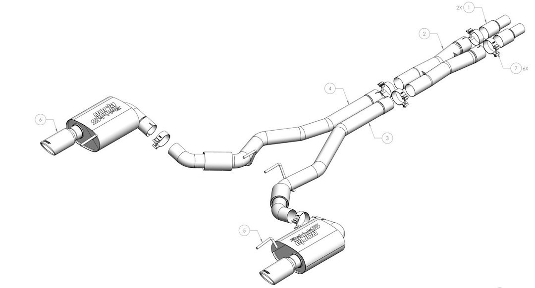 Borla Exhaust System Kit, Atak ® Series Cat Back System, T-304 Stainless Steel, With Mufflers, 3 Inch Pipe Diameter – 140961