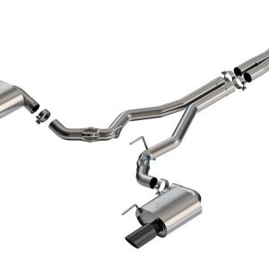 Borla Exhaust System Kit, Atak ® Series Cat Back System, T-304 Stainless Steel, With Mufflers, 3 Inch Pipe Diameter – 140961BC