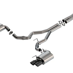 Borla Exhaust System Kit, Atak ® Series Cat Back System, T-304 Stainless Steel, With Mufflers, 3 Inch Pipe Diameter – 140963BC