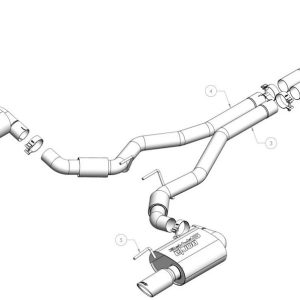 Borla Exhaust System Kit, Atak ® Series Cat Back System, T-304 Stainless Steel, With Mufflers, 3 Inch Pipe Diameter – 140965BC