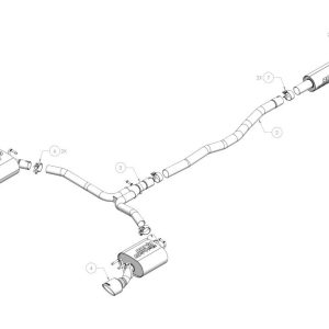 Borla Exhaust System Kit, S-Type Cat Back System, T-304 Stainless Steel, With Mufflers, 2-1/2 Inch to 2-1/4 Inch Pipe Diameter – 140967