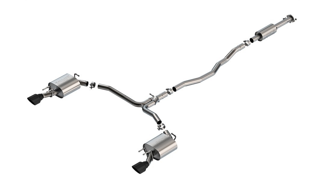 Borla Exhaust System Kit, S-Type Cat Back System, T-304 Stainless Steel, With Mufflers, 2-1/2 Inch to 2-1/4 Inch Pipe Diameter – 140967BC
