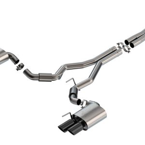 Borla Exhaust System Kit, Atak ® Series Cat Back System, T-304 Stainless Steel, With Mufflers, 3 Inch Pipe Diameter – 140970BC