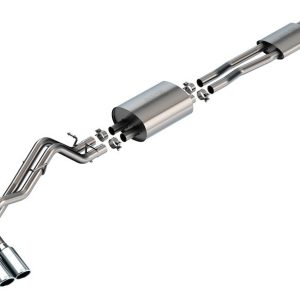 Borla Exhaust System Kit, S-Type Cat Back System, T-304 Stainless Steel, With Mufflers, 2-1/4 Inch Pipe Diameter, Dual Exhaust with Dual Exit – 140971