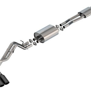 Borla Exhaust System Kit, S-Type Cat Back System, T-304 Stainless Steel, With Mufflers, 2-1/4 Inch Pipe Diameter – 140971BC