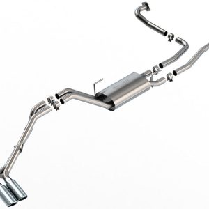 Borla Exhaust System Kit, S-Type Cat-Back System, T-304 Stainless Steel, With Muffler, 2-1/4 Inch Pipe Diameter, Dual Exhaust with Dual Exit – 140984