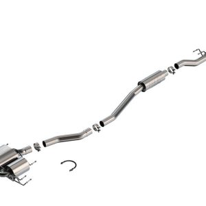 Borla Exhaust System Kit, S-Type Cat-Back System, T-304 Stainless Steel, With Mufflers, 2-3/4 Inch Pipe Diameter – 140986