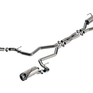 Borla Exhaust System Kit, S-Type Cat Back System, T-304 Stainless Steel, With Mufflers, 2-1/2 Inch Pipe Diameter, Dual Exhaust with Dual Exit – 140987