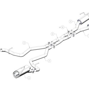 Borla Exhaust System Kit, S-Type Cat Back System, T-304 Stainless Steel, With Mufflers, 2-1/2 Inch Pipe Diameter, Dual Exhaust with Dual Exit – 140987