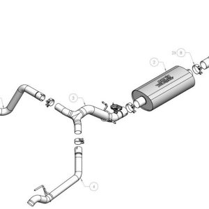 Borla Exhaust System Kit, S-Type Cat Back System, T-304 Stainless Steel, With Muffler, 3-1/2 Inch Into to 2-3/4 Inch Pipe Diameter – 140993