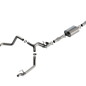 Borla Exhaust System Kit, Atak ® Series Cat Back System, T-304 Stainless Steel, With Muffler, 3-1/2 Inch Into to 2-3/4 Inch Pipe Diameter – 140996