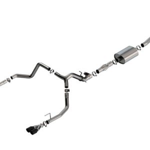 Borla Exhaust System Kit, Atak ® Series Cat Back System, T-304 Stainless Steel, With Muffler, 3-1/2 Inch Into to 2-3/4 Inch Pipe Diameter – 140997BC