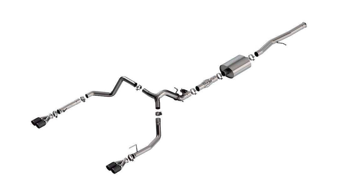 Borla Exhaust System Kit, Atak ® Series Cat Back System, T-304 Stainless Steel, With Muffler, 3-1/2 Inch Into 2-3/4 Inch Pipe Diameter – 140997CFBA