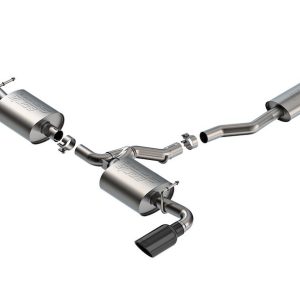 Borla Exhaust System Kit, S-Type Cat-Back System, T-304 Stainless Steel, With Mufflers, 2-1/4 Inch Pipe Diameter – 141009BC