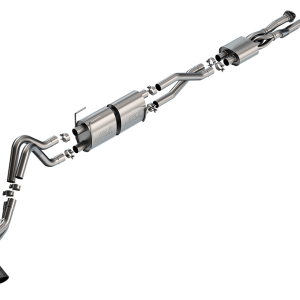 Borla Exhaust System Kit, S-Type Cat-Back System, T-304 Stainless Steel, With Mufflers, 2-3/4 Inch Pipe Diameter – 141016BC