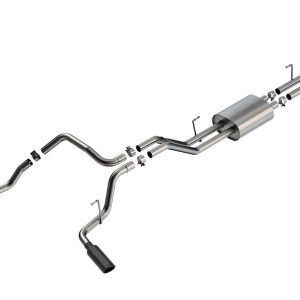 Borla Exhaust System Kit, Atak ® Series Cat Back System, T-304 Stainless Steel, With Muffler, 2-1/4 Inch Pipe Diameter – 141024BC