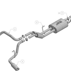 Borla Exhaust System Kit, Atak ® Series Cat Back System, T-304 Stainless Steel, With Muffler, 2-1/4 Inch Pipe Diameter – 141024BC