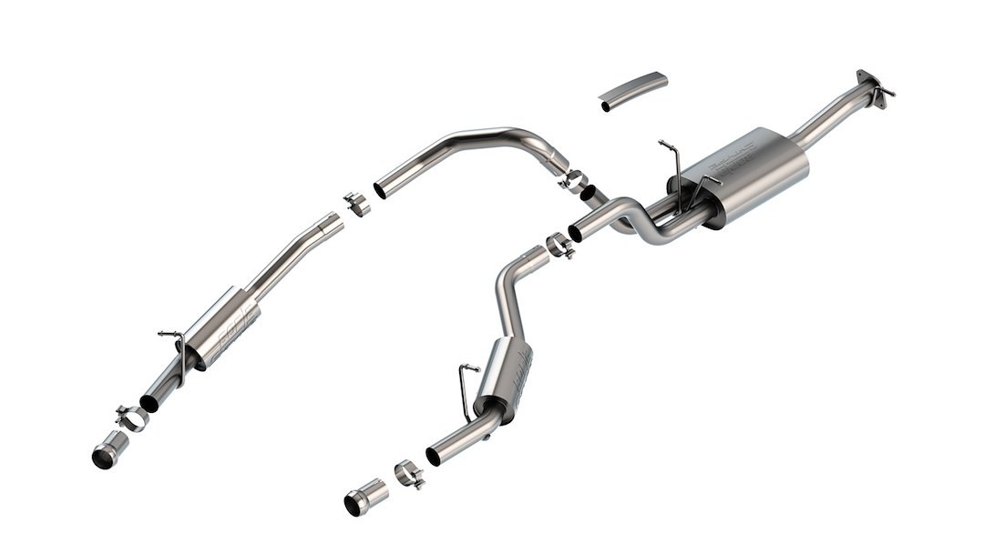 Borla Exhaust System Kit, S-Type Cat-Back System, T-304 Stainless Steel, With Mufflers, 3 Inch to 2-1/2 Inch Pipe Diameter – 141030