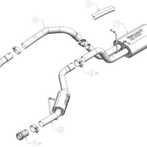Borla Exhaust System Kit, S-Type Cat-Back System, T-304 Stainless Steel, With Mufflers, 3 Inch to 2-1/2 Inch Pipe Diameter – 141030