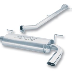 Borla Exhaust System Kit, Cat-Back System, T-304 Stainless Steel, With Muffler, 2 Inch Pipe Diameter, Single Exhaust with Single Exit – 14411