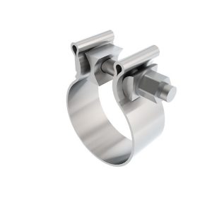 Borla Exhaust Sleeve Clamp, T-304 Stainless Steel, Fits 2-1/2 Inch Outside Diameter Pipe, 1-1/4 Inch Wide Band, Single – 18325
