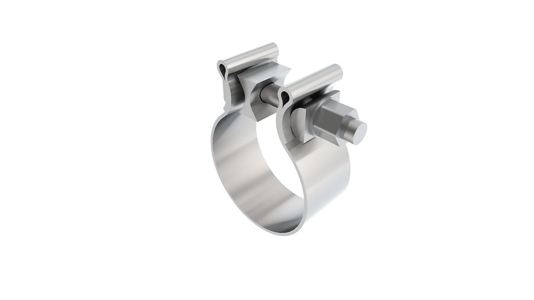 Borla Exhaust Sleeve Clamp, T-304 Stainless Steel, Fits 2-1/2 Inch Outside Diameter Pipe, 1-1/4 Inch Wide Band, Single – 18325