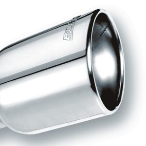 Borla Exhaust Tail Pipe Tip, T-304 Stainless Steel, 2-1/4 Inch Inlet, 3 Inch Outlet, Round, Angle Cut, Rolled Edge, 4-3/4 Inch Length – 20154