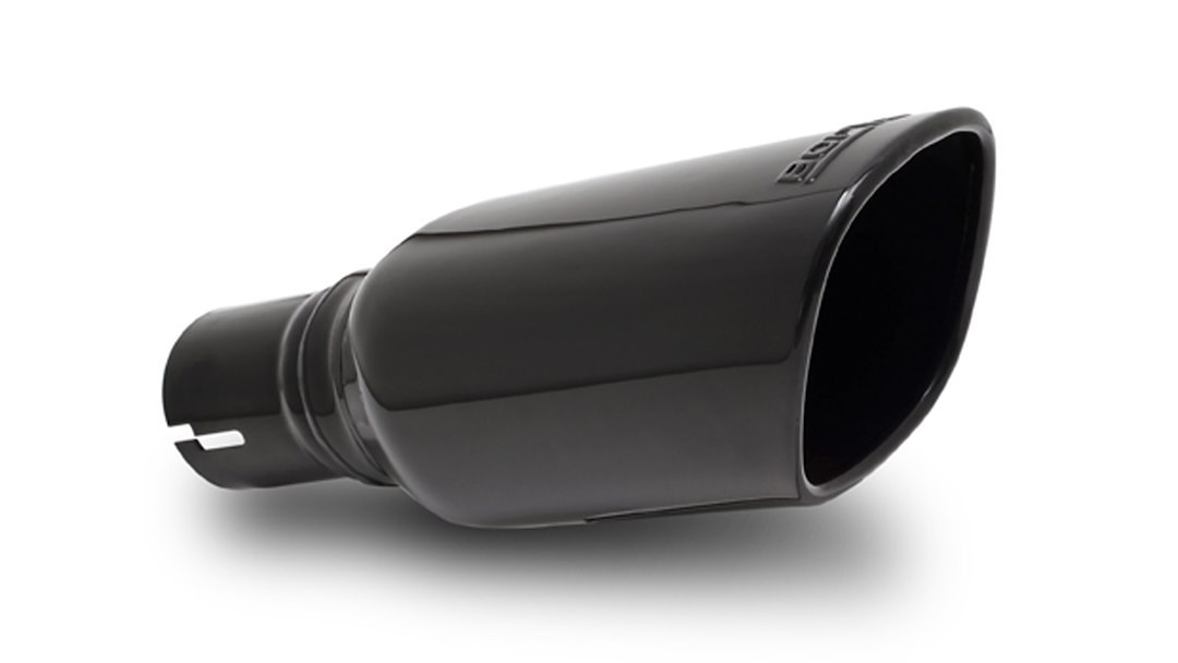 Borla Exhaust Tail Pipe Tip, T-304 Stainless Steel, 2.25 Inch Inlet Diameter, 3.5 X 3.28 Inch Outlet Diameter, Square, Angle Cut, Rolled Edge – 20161