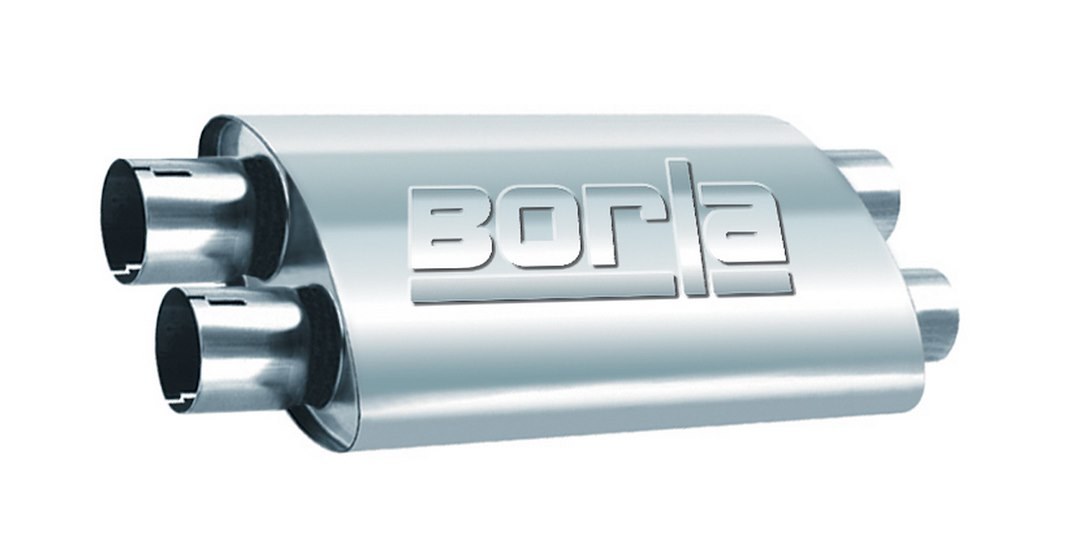 Borla Exhaust Muffler, Pro Xs Series, T-304 Stainless Steel, 9-1/2 Inch Width X 4 Inch Height Case, Dual 2-1/2 Inch Inlet – 400286